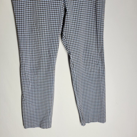 Theory Womens Checkered Capris Pants Blue Black Tapered Cropped Size 8 - Picture 4 of 10